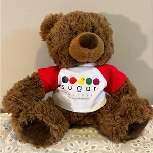 Sugar Factor Plush Soft Brown Bear with Logo Shirt